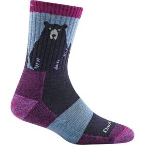 Darn Tough Women's Bear Design Socks - Purple and Blue